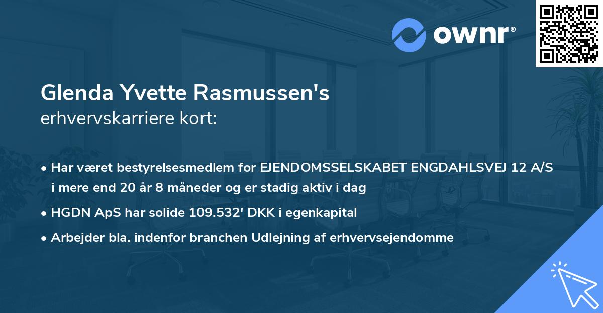 Glenda Yvette Rasmussen's erhvervskarriere kort