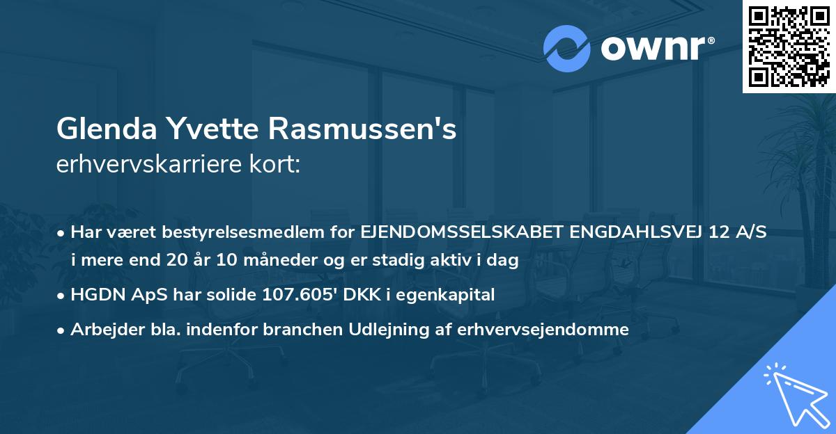 Glenda Yvette Rasmussen's erhvervskarriere kort