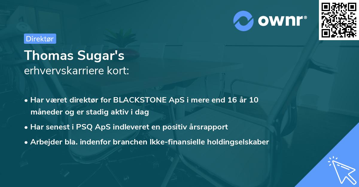 Thomas Sugar's erhvervskarriere kort