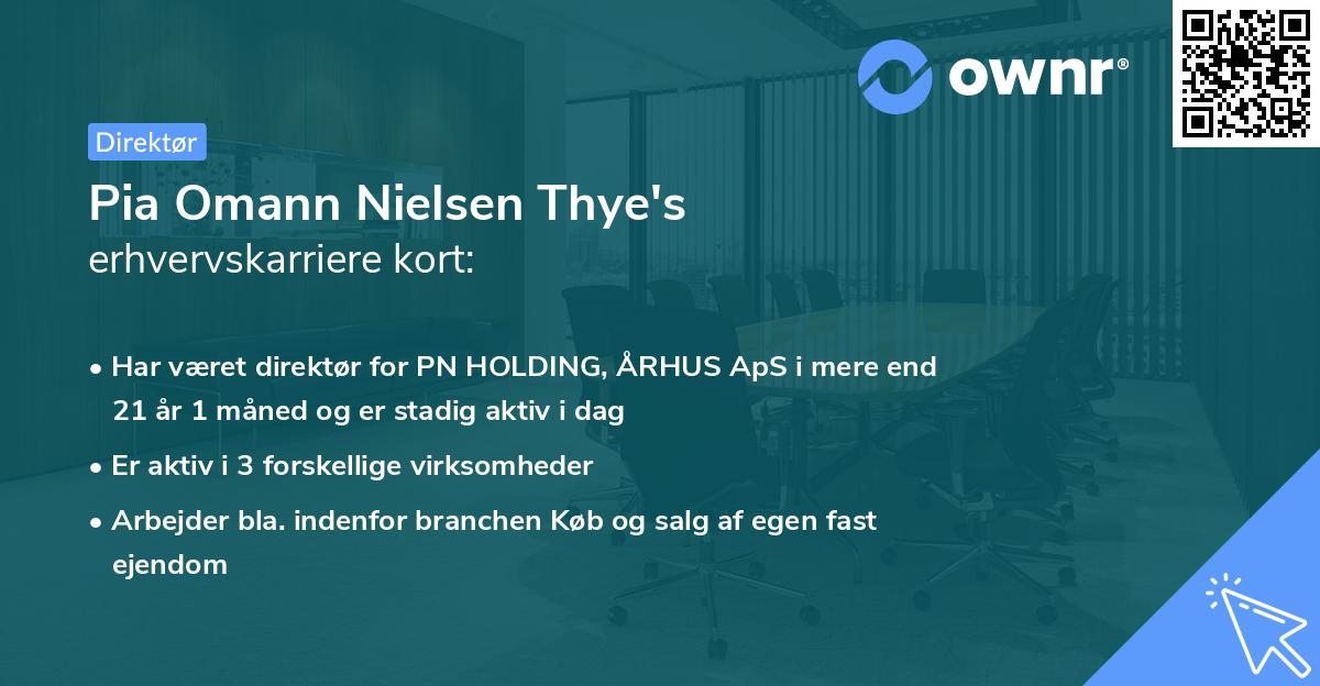 Pia Omann Nielsen Thye's erhvervskarriere kort
