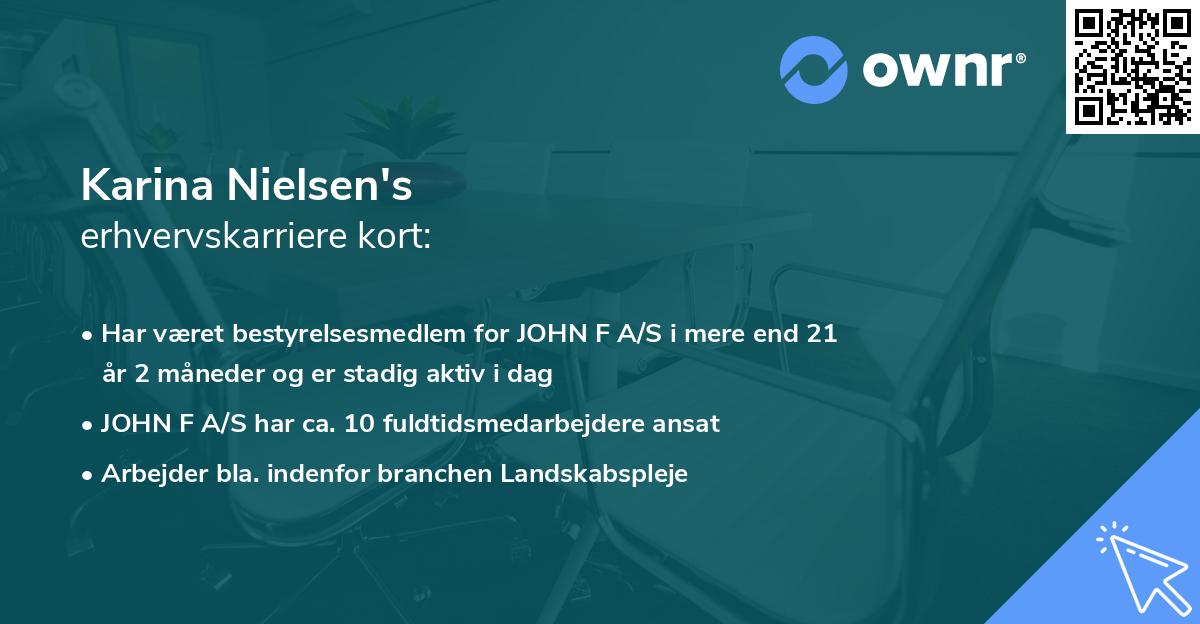 Karina Nielsen's erhvervskarriere kort