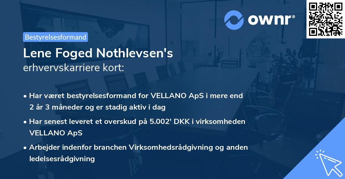Lene Foged Nothlevsen's erhvervskarriere kort