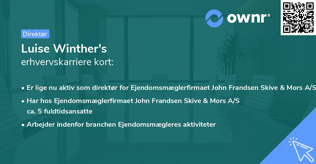 Luise Winther's erhvervskarriere kort