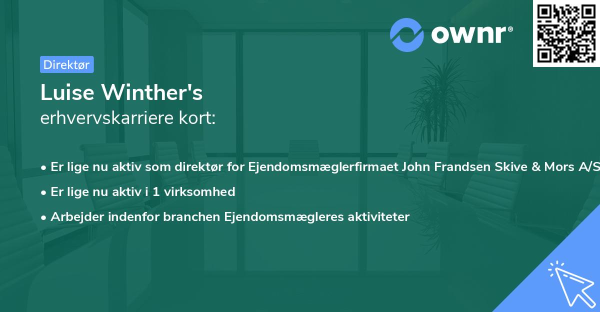 Luise Winther's erhvervskarriere kort