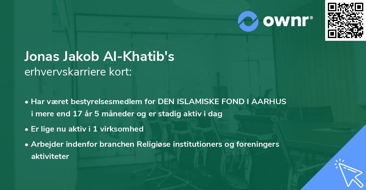 Jonas Jakob Al-Khatib's erhvervskarriere kort