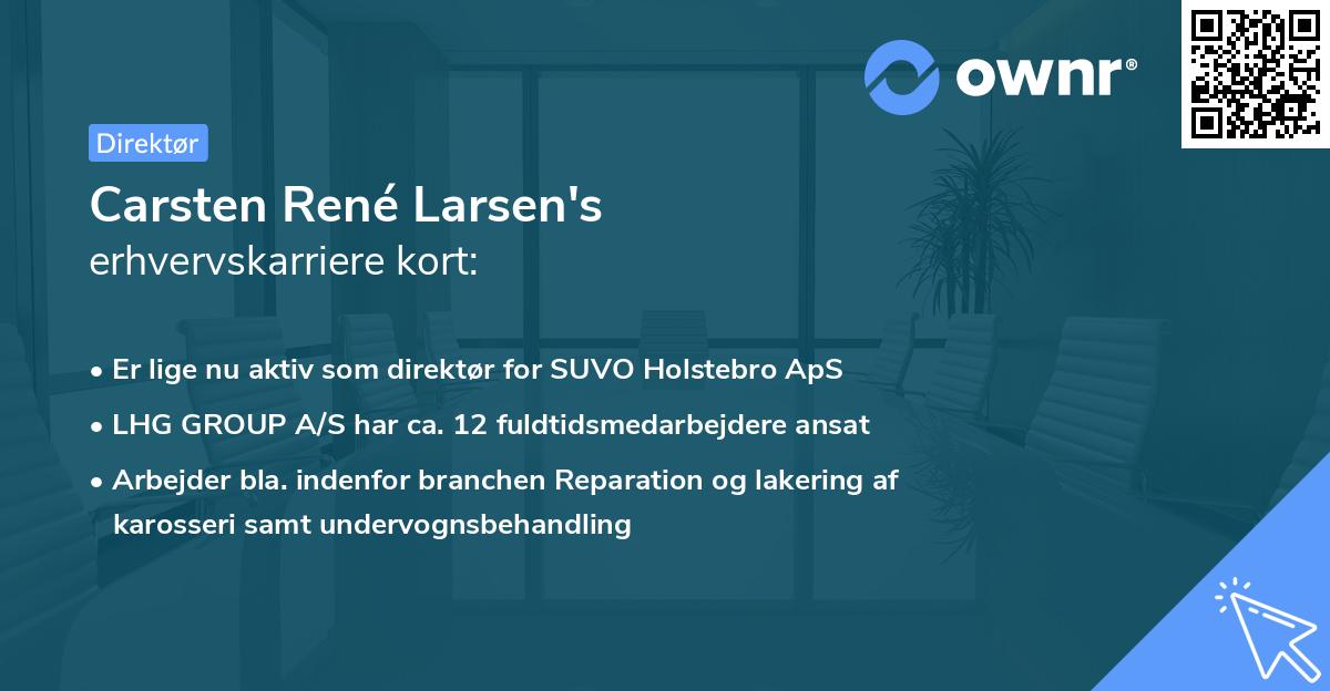 Carsten René Larsen's erhvervskarriere kort