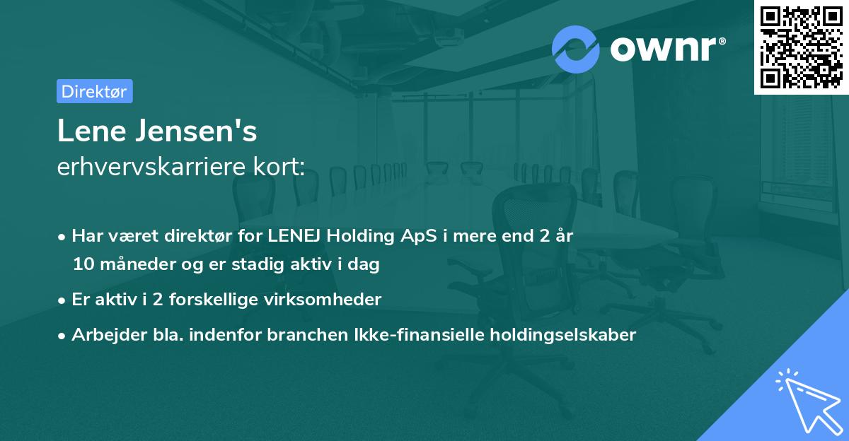 Lene Jensen's erhvervskarriere kort