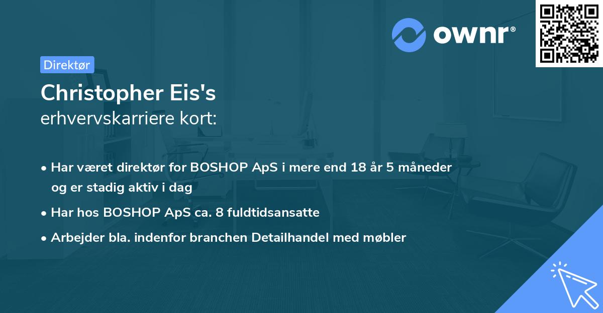 Christopher Eis's erhvervskarriere kort
