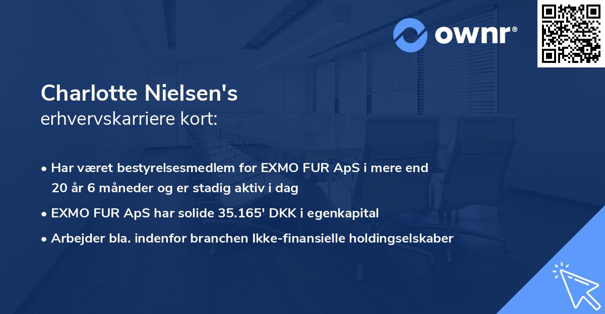 Charlotte Nielsen's erhvervskarriere kort