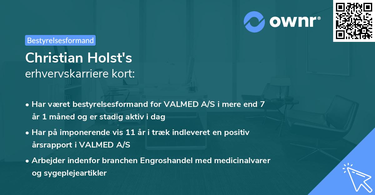 Christian Holst's erhvervskarriere kort