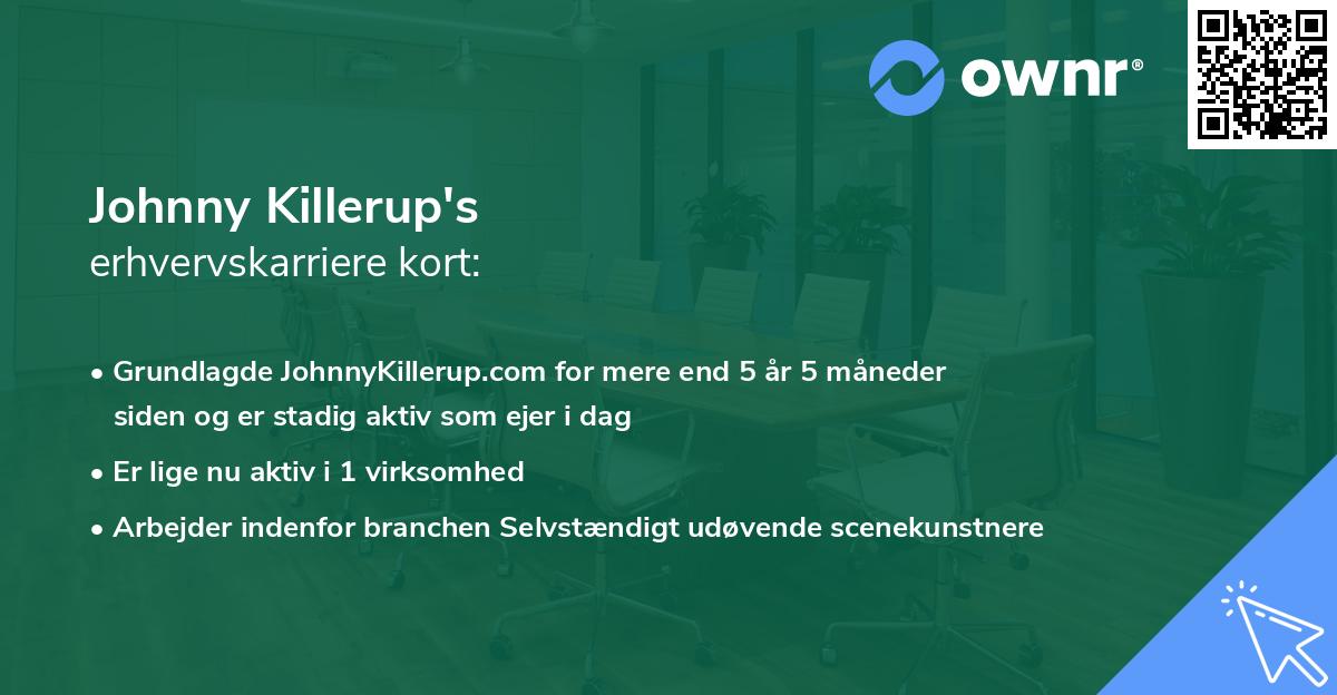 Johnny Killerup's erhvervskarriere kort