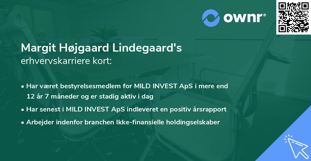 Margit Højgaard Lindegaard's erhvervskarriere kort