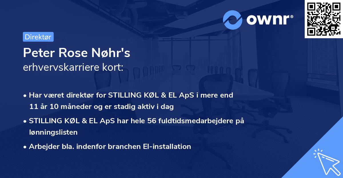 Peter Rose Nøhr's erhvervskarriere kort