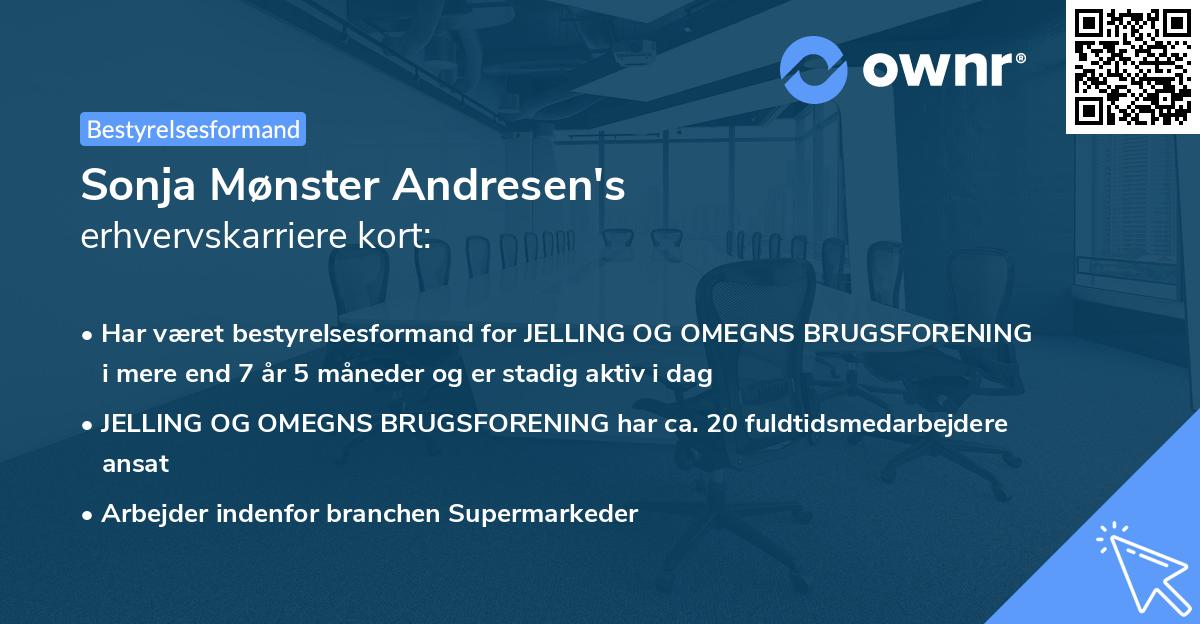 Sonja Mønster Andresen's erhvervskarriere kort