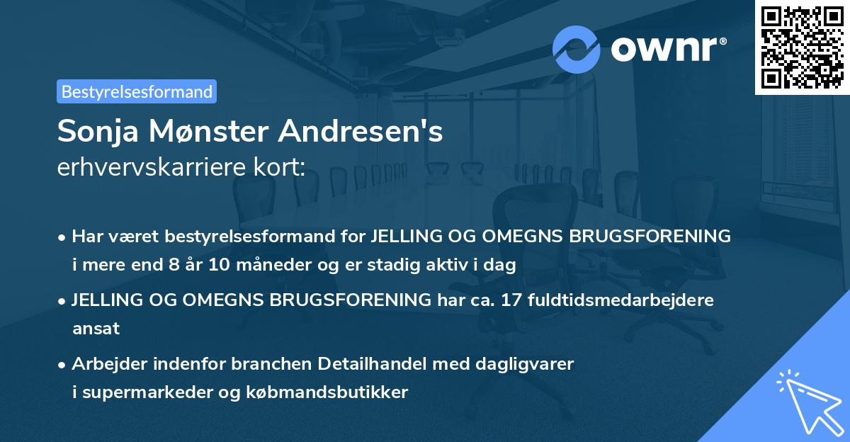 Sonja Mønster Andresen's erhvervskarriere kort