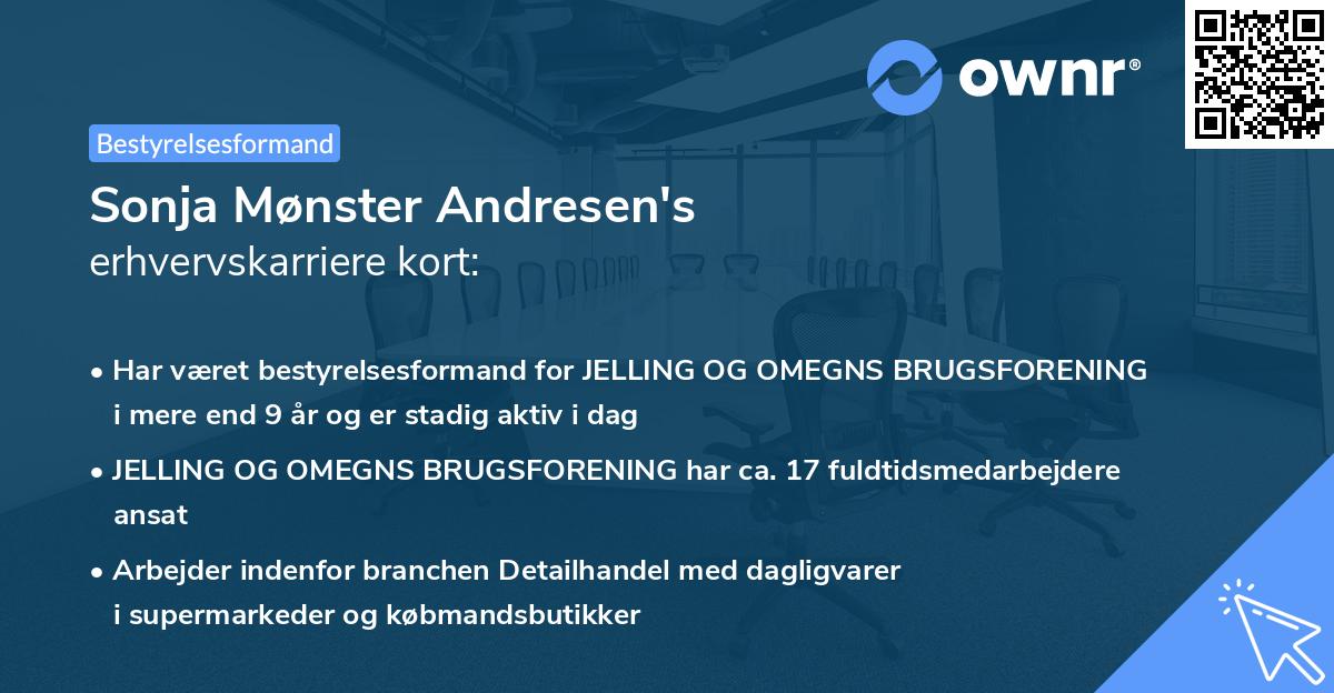 Sonja Mønster Andresen's erhvervskarriere kort