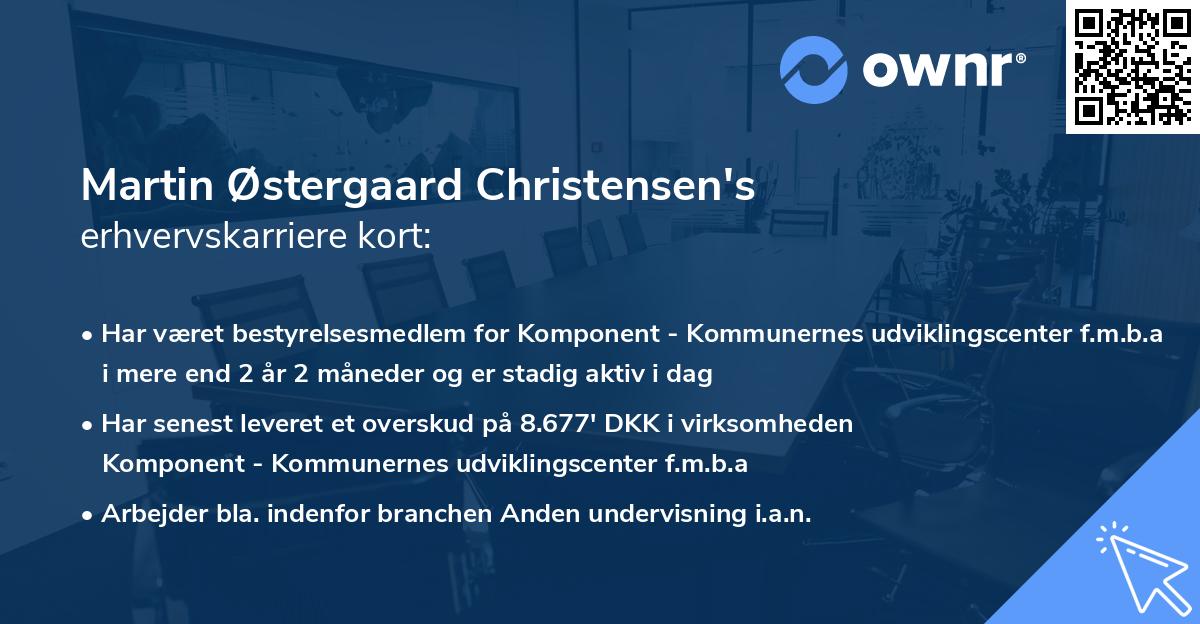 Martin Østergaard Christensen's erhvervskarriere kort