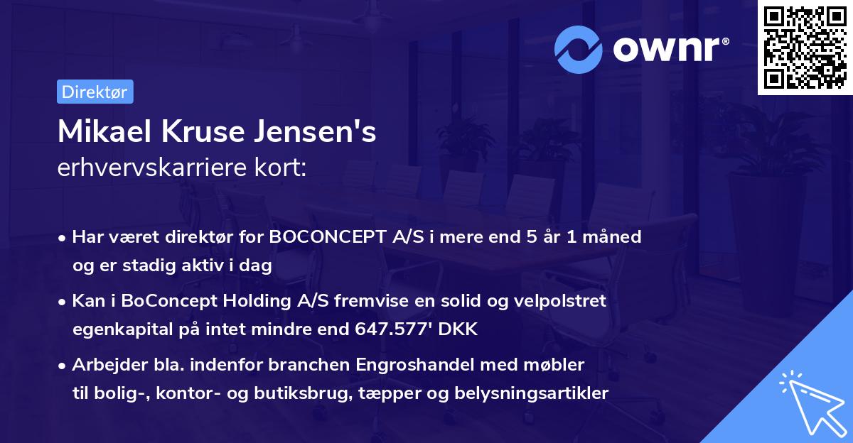 Mikael Kruse Jensen's erhvervskarriere kort