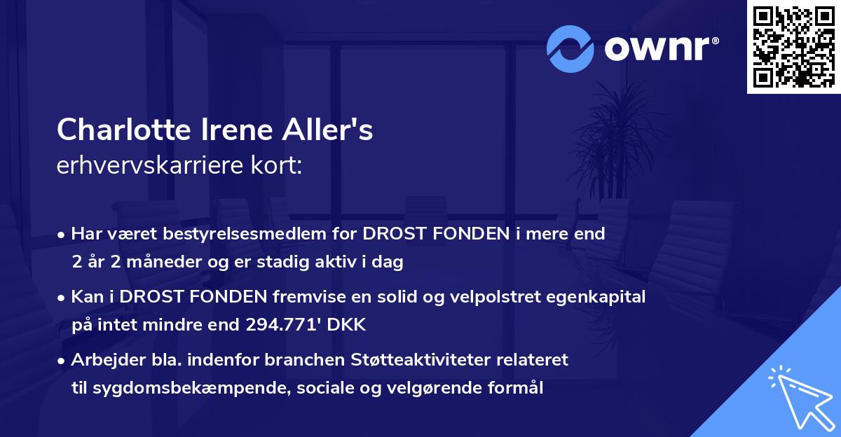 Charlotte Irene Aller's erhvervskarriere kort