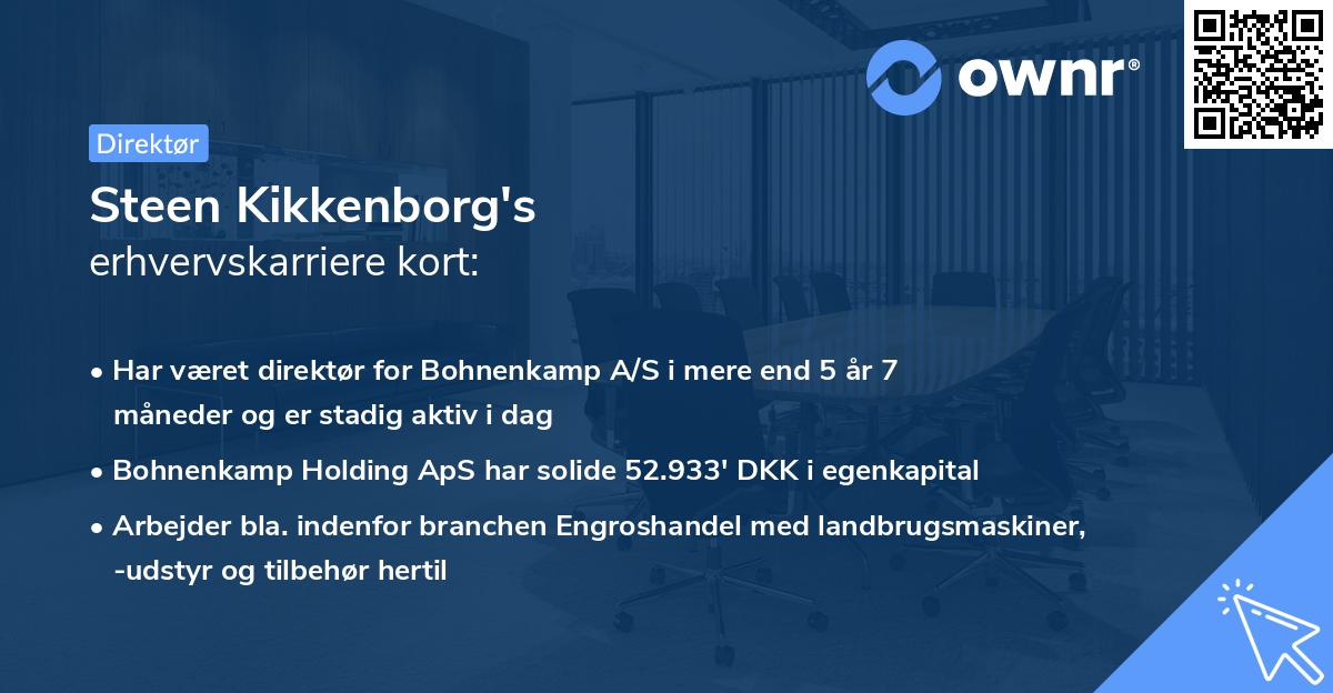 Steen Kikkenborg's erhvervskarriere kort