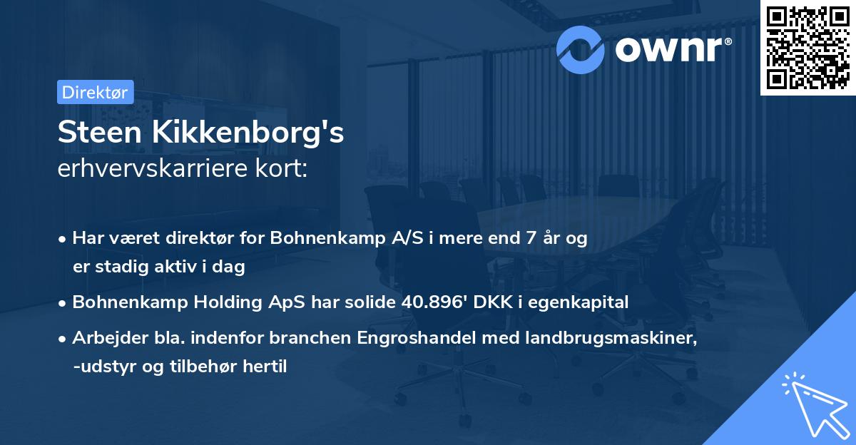 Steen Kikkenborg's erhvervskarriere kort