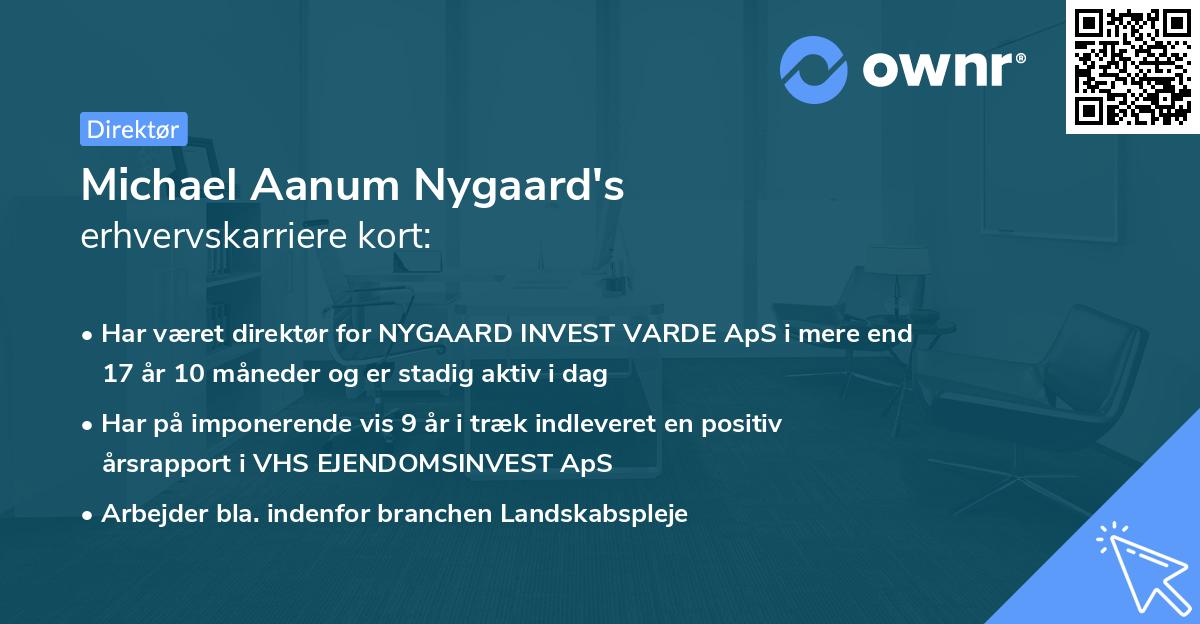 Michael Aanum Nygaard's erhvervskarriere kort