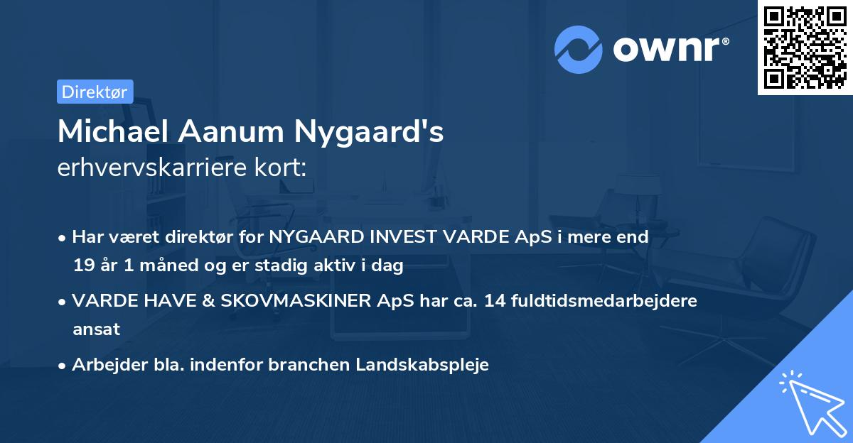 Michael Aanum Nygaard's erhvervskarriere kort