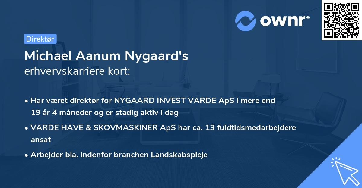 Michael Aanum Nygaard's erhvervskarriere kort