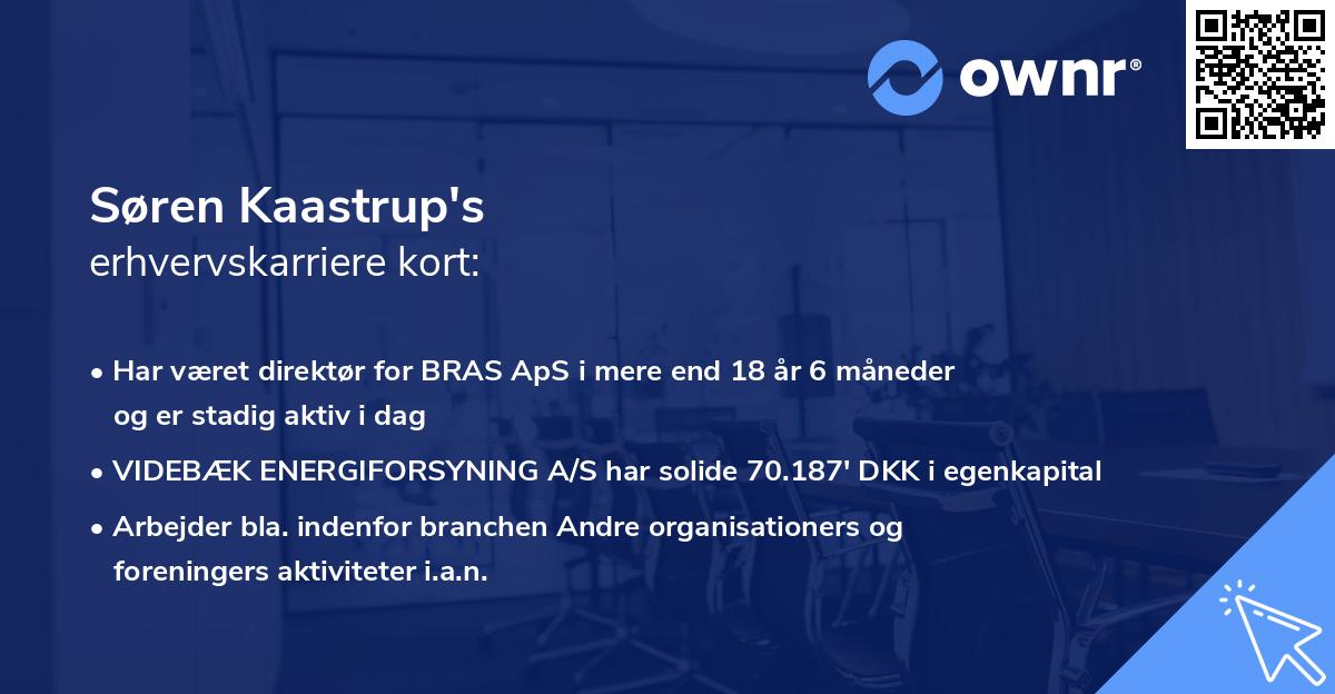 Søren Kaastrup's erhvervskarriere kort