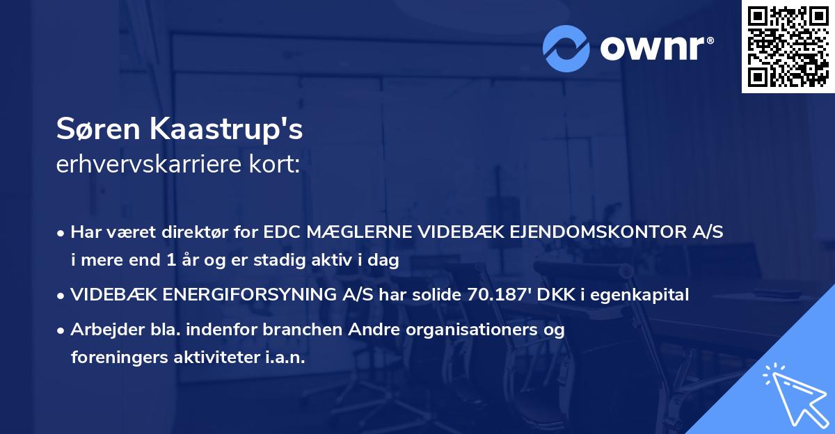 Søren Kaastrup's erhvervskarriere kort
