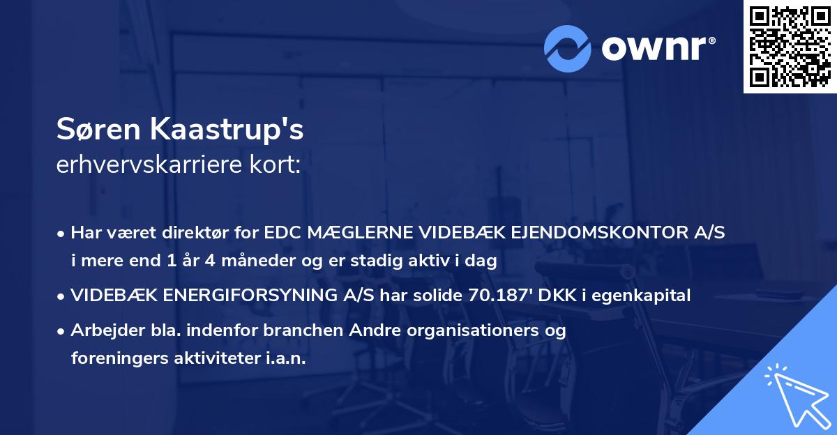 Søren Kaastrup's erhvervskarriere kort
