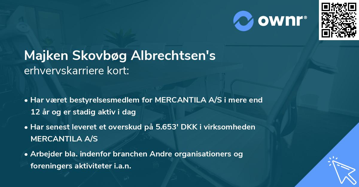 Majken Skovbøg Albrechtsen's erhvervskarriere kort