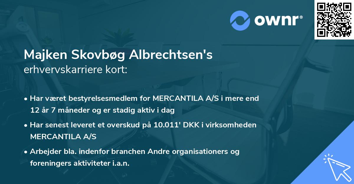 Majken Skovbøg Albrechtsen's erhvervskarriere kort