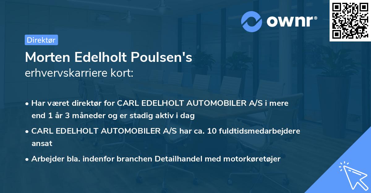 Morten Edelholt Poulsen's erhvervskarriere kort
