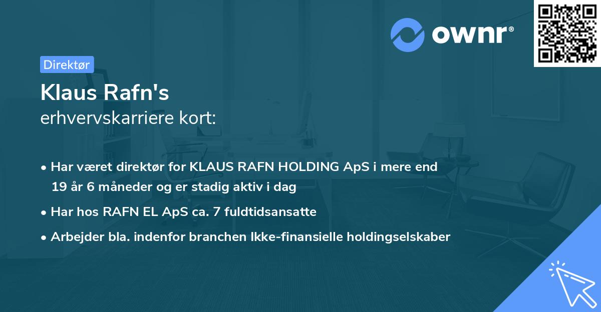 Klaus Rafn's erhvervskarriere kort