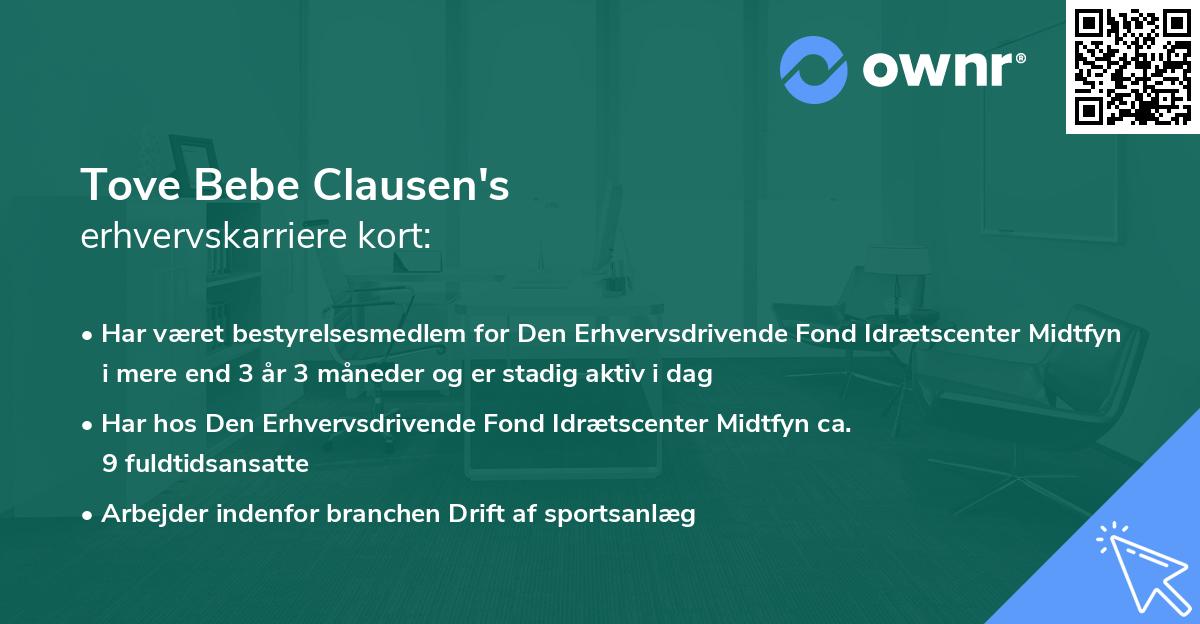 Tove Bebe Clausen's erhvervskarriere kort