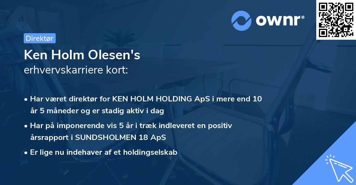 Ken Holm Olesen's erhvervskarriere kort