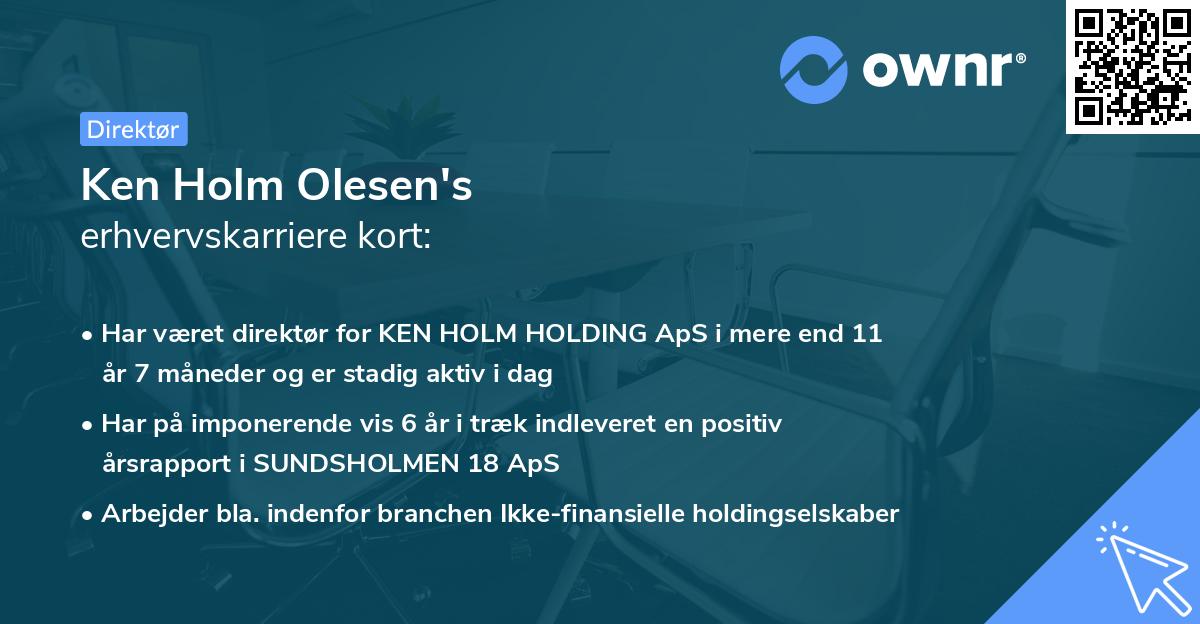Ken Holm Olesen's erhvervskarriere kort