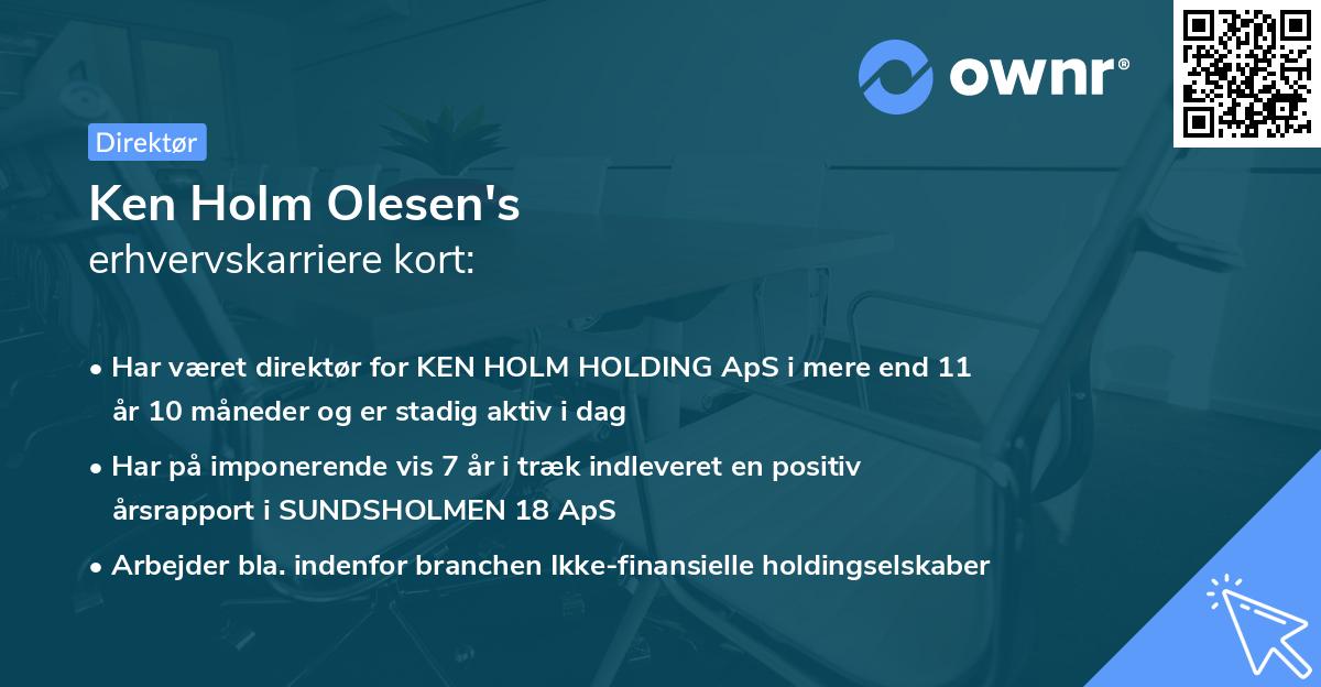 Ken Holm Olesen's erhvervskarriere kort