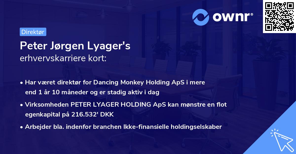 Peter Jørgen Lyager's erhvervskarriere kort
