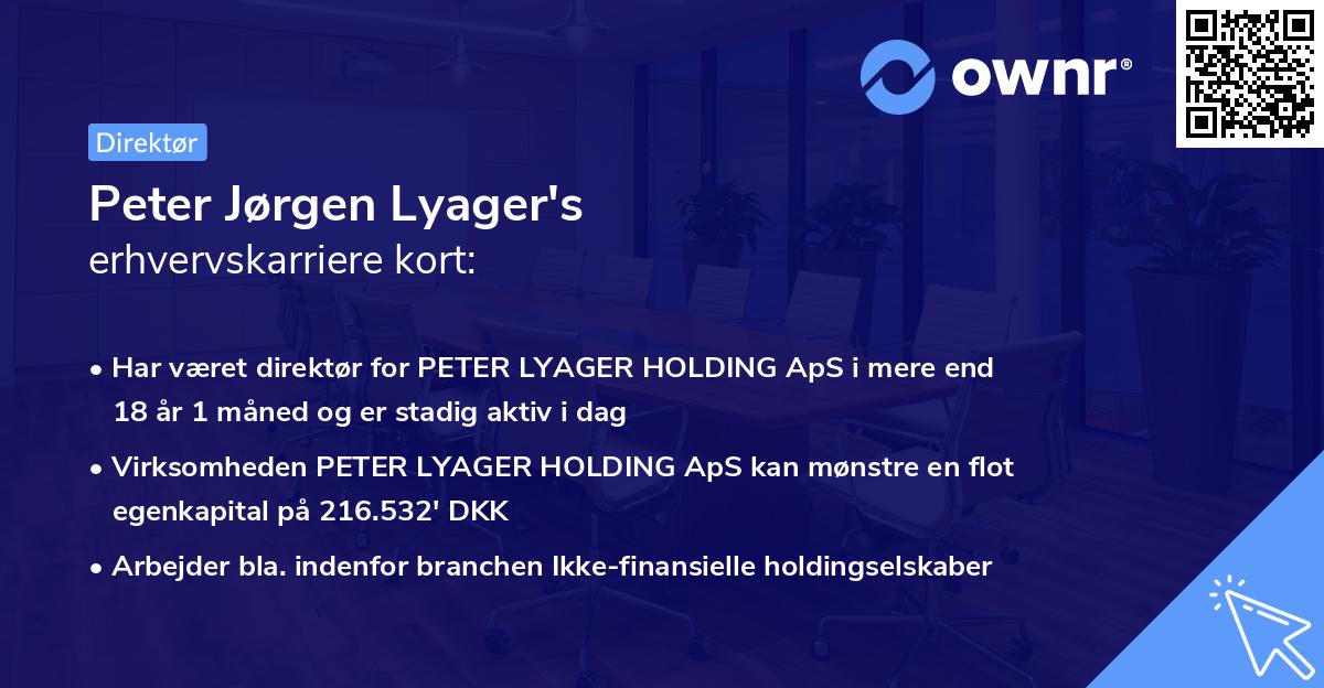 Peter Jørgen Lyager's erhvervskarriere kort