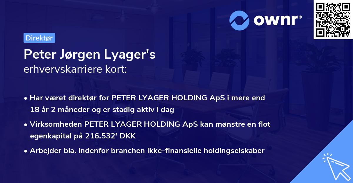 Peter Jørgen Lyager's erhvervskarriere kort