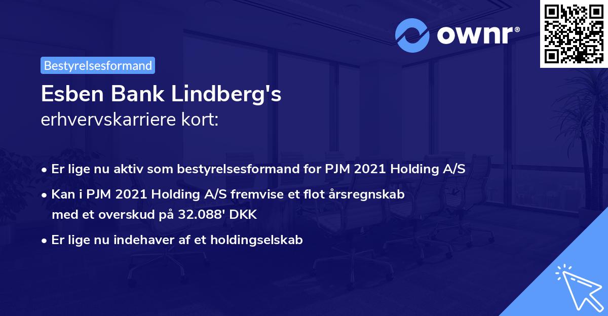 Esben Bank Lindberg's erhvervskarriere kort