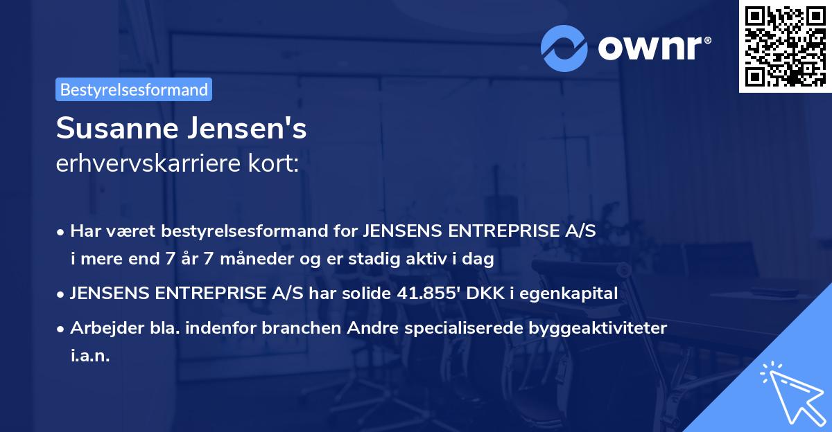 Susanne Jensen's erhvervskarriere kort