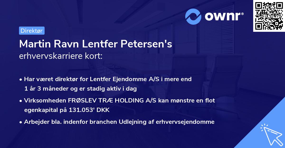 Martin Ravn Lentfer Petersen's erhvervskarriere kort