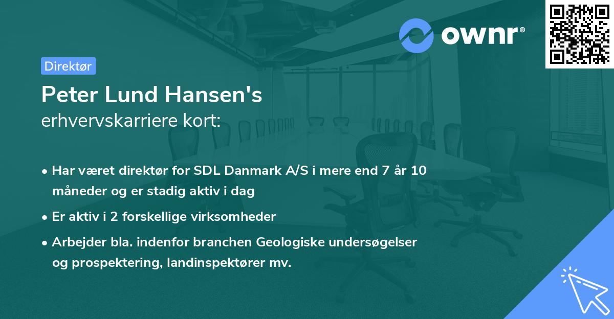 Peter Lund Hansen's erhvervskarriere kort