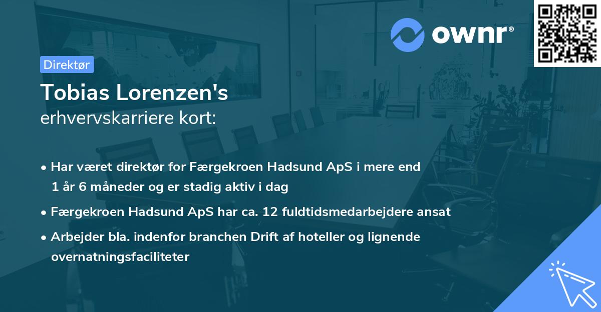 Tobias Lorenzen's erhvervskarriere kort