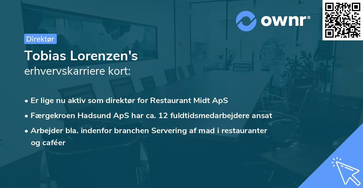Tobias Lorenzen's erhvervskarriere kort