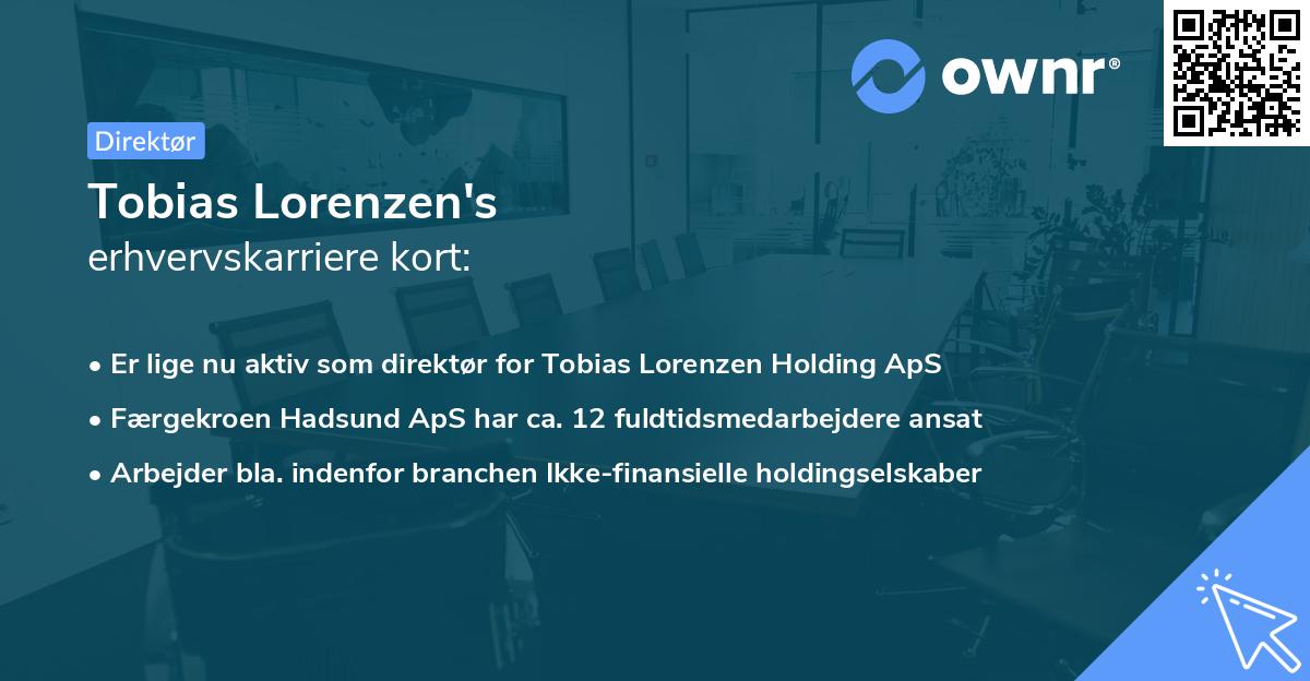 Tobias Lorenzen's erhvervskarriere kort