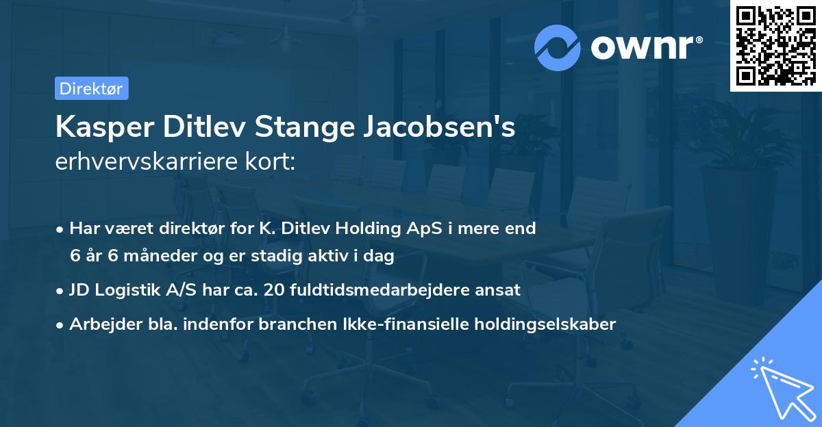 Kasper Ditlev Stange Jacobsen's erhvervskarriere kort
